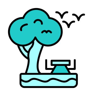 Yedek vektör renk simgesine sahip park 