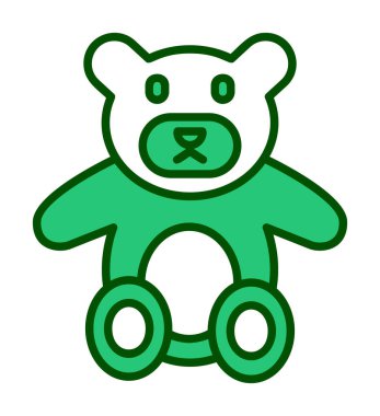  Oyuncak Ayı simgesi vektörü, illüstrasyon