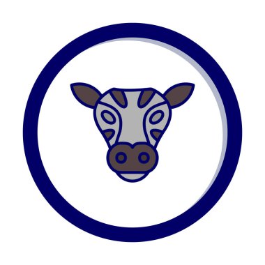 İnek başı simgesi vektörü beyaz arkaplanda izole edildi