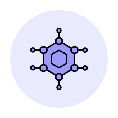 Basit Nanoteknoloji simgesi, vektör illüstrasyonu