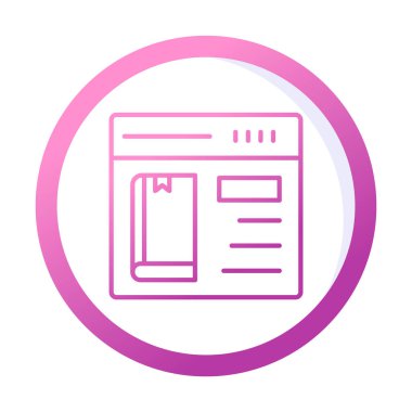 Basit Çevrimiçi Kitap satın alma simgesi, vektör illüstrasyonu