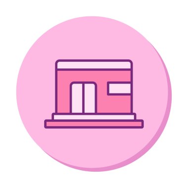 Sığınak düz ikon vektör çizimi