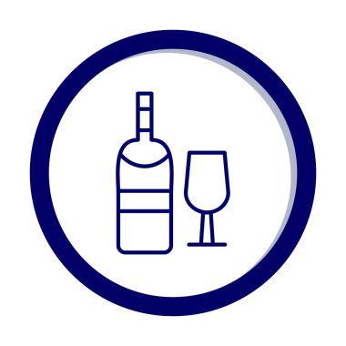 şarap şişe ve cam kutsal kişilerin resmi, vektör çizim  