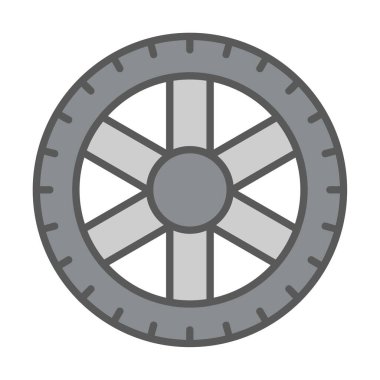 Lastik yassı vektör simgesi beyaz arkaplanda izole edildi