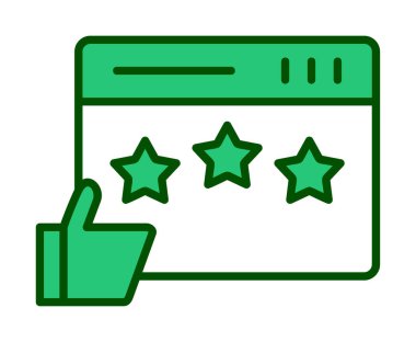  düz Review simge vektör illüstrasyon tasarımı