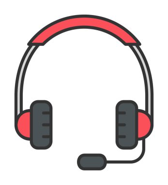 kulaklıklar düz simge, vektör illüstrasyonu