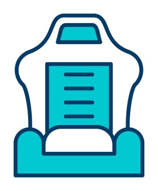 Araba koltuğu simgesi renk ana hatları vektörü