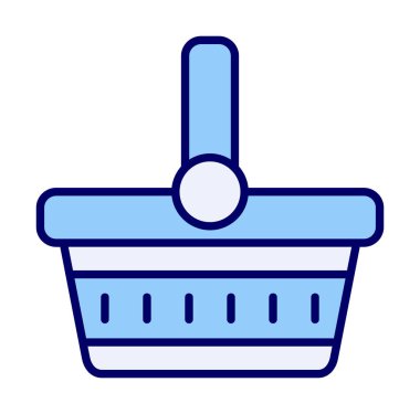 piknik sepeti web simgesi, vektör illüstrasyonu 