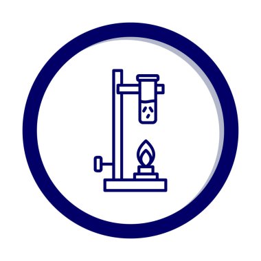 Bunsen brülörü doğrusal simgesi. Laboratuvar aracı. 
