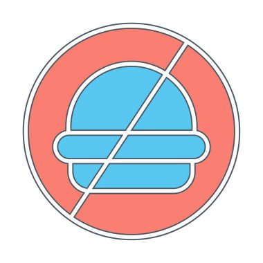 Fast food simgesi yok, vektör illüstrasyonu