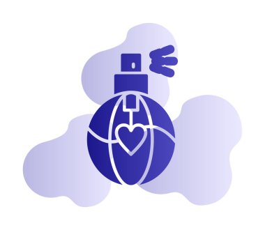 Kalp şekli simgesi olan parfüm şişesi 