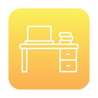 Ofis masa simgesinin vektör illüstrasyonu 