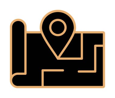 Konum iğnesi, vektör illüstrasyonlu harita simgesi