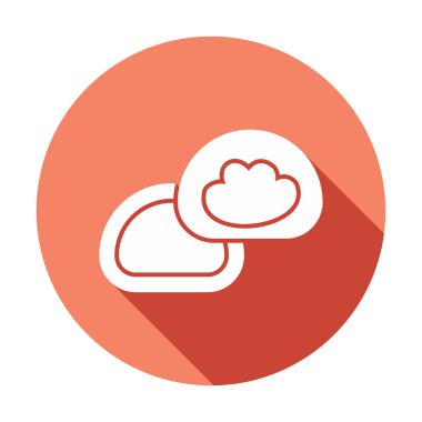 Japon tatlısı Mochi ikonunun vektör çizimi 