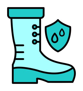 Basit su geçirmez ayakkabı simgesi, vektör illüstrasyonu