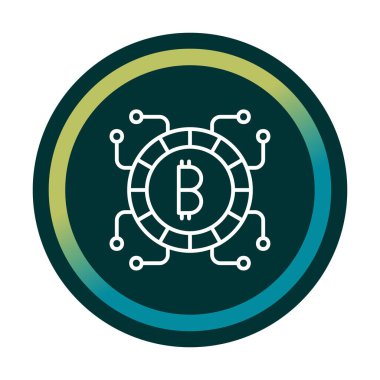 Basit bitcoin simgesi, vektör illüstrasyonu