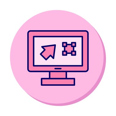 Ekran simgesinde basit Grafik Tasarım uygulaması, vektör illüstrasyonu