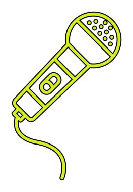 mikrofon yassı ikon. mikrofon logosu, vektör illüstrasyonu.