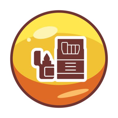 Sigara ve daha hafif ikonlu tütün sembolü, vektör illüstrasyonu 