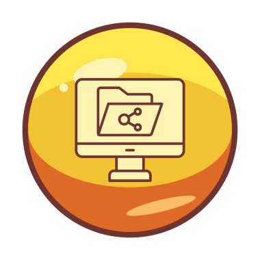 Simge paylaşım vektörlü düz bilgisayar