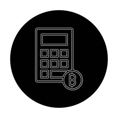 Şifreleme para birimi hesap makinesi web simgesi basit illüstrasyon