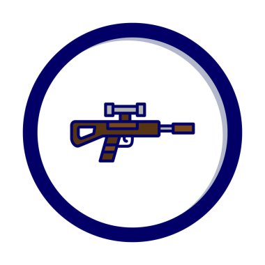 Basit Keskin Nişancı Tüfeği simgesi, vektör çizimi