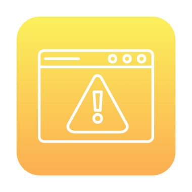 Basit Web Uyarı simgesi, vektör illüstrasyonu