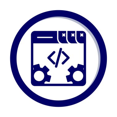 Basit programlama kodu optimizasyon simgesi, vektör illüstrasyonu