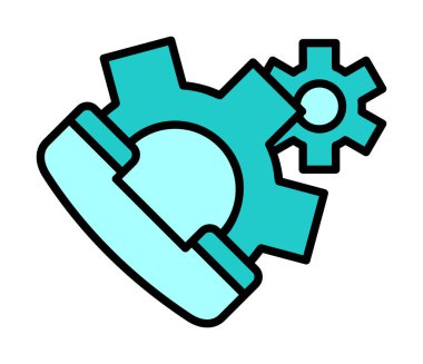 Basit Çağrı Ayarları simgesi, vektör illüstrasyonu