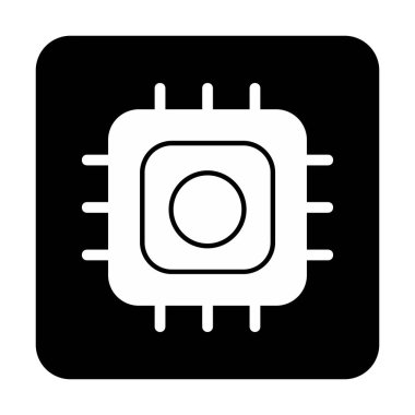 Basit İşlemci satırı vektör simgesi