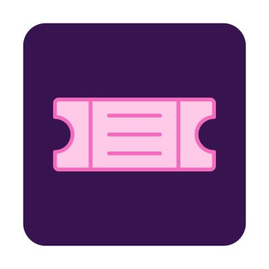 bilet simgesi, vektör illüstrasyonu basit tasarım