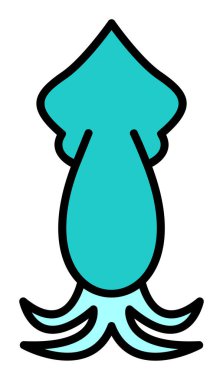 Beyaz arkaplanda mürekkep balığı vektörü simgesi 