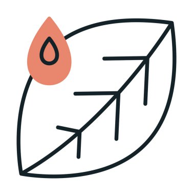 Su damlası ve yaprak simgesinin vektör çizimi