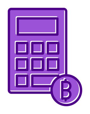 Şifreleme para birimi hesap makinesi web simgesi basit illüstrasyon