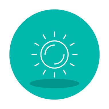 Güneş düz simge vektör çizim