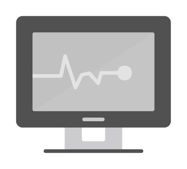 Basit kardiyogram simgesi, vektör illüstrasyonu