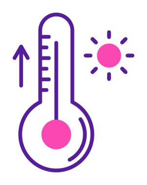 Termometre web simgesi, vektör çizim 