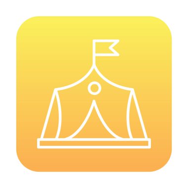 Askeri çadır simgesi, vektör illüstrasyonu