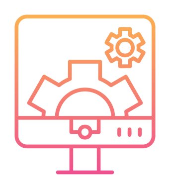 Bilgisayar ayarları simgesi, vektör çizim