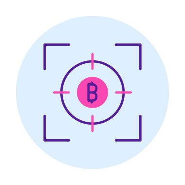 Bitcoin ve hedef. Web simgesi tasarımı