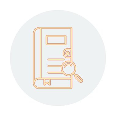 Büyüteç vektör çizimi olan bir kitap. Arama Kitabı kavramı                  