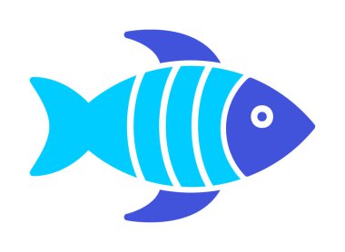 Basit yassı balık ikonu. vektör çizimi tasarımı.