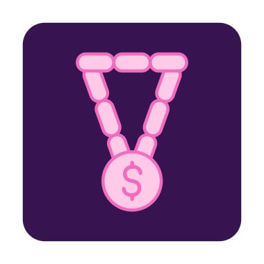 Dolar işaretli bilezik, vektör illüstrasyonu  