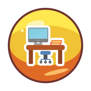 bilgisayar Resepsiyon simge vektör çizim 