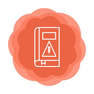 kitap uyarısı ünlem işareti vektör düz renk simgesi ile