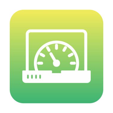 Vektör hızı test dizüstü bilgisayarı web simgesi, vektör illüstrasyonu