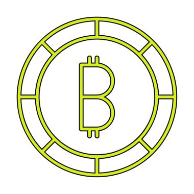 Basit bitcoin simgesi, vektör illüstrasyonu