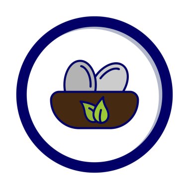 Basit Kuş Yuvası simgesi, vektör illüstrasyonu