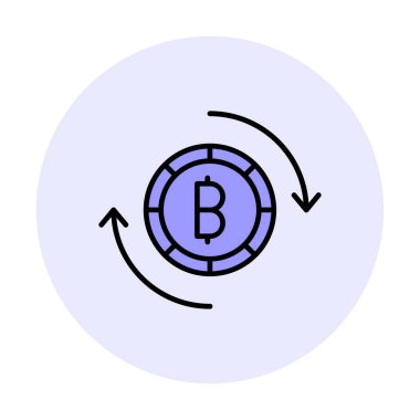 Basit bitcoin simgesi, vektör illüstrasyonu