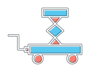 Makas kaldırma simgesi tasarımı, vektör illüstrasyonu